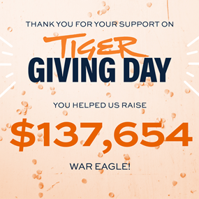 Thank you for your support on Tiger Giving Day with confetti