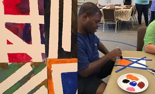 Student painting at Camp Art