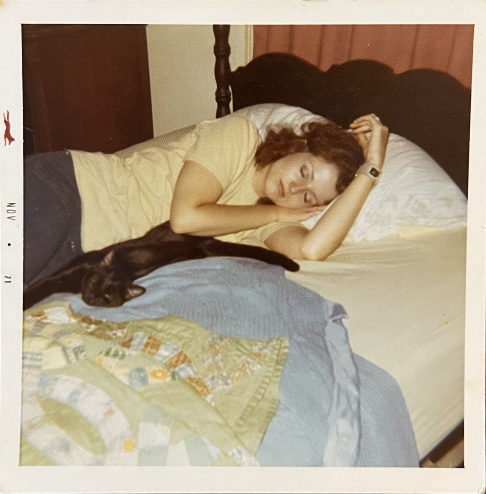 Kathy and Duncan sleeping in her room at Pebble Hill