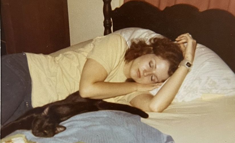 Kathy and Duncan sleeping in her room at Pebble Hill