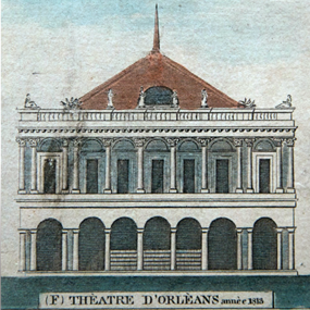 Juliane Braun and an illustration of an 1826 New Orleans theater