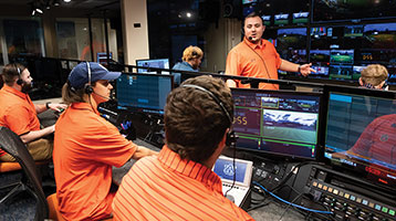 Production room with students