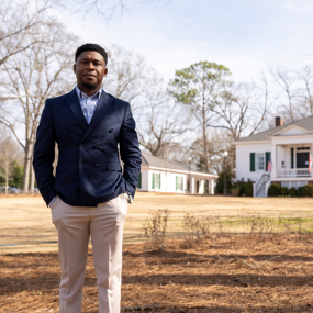 Terrance Vickerstaff stands in front of Pebble Hill