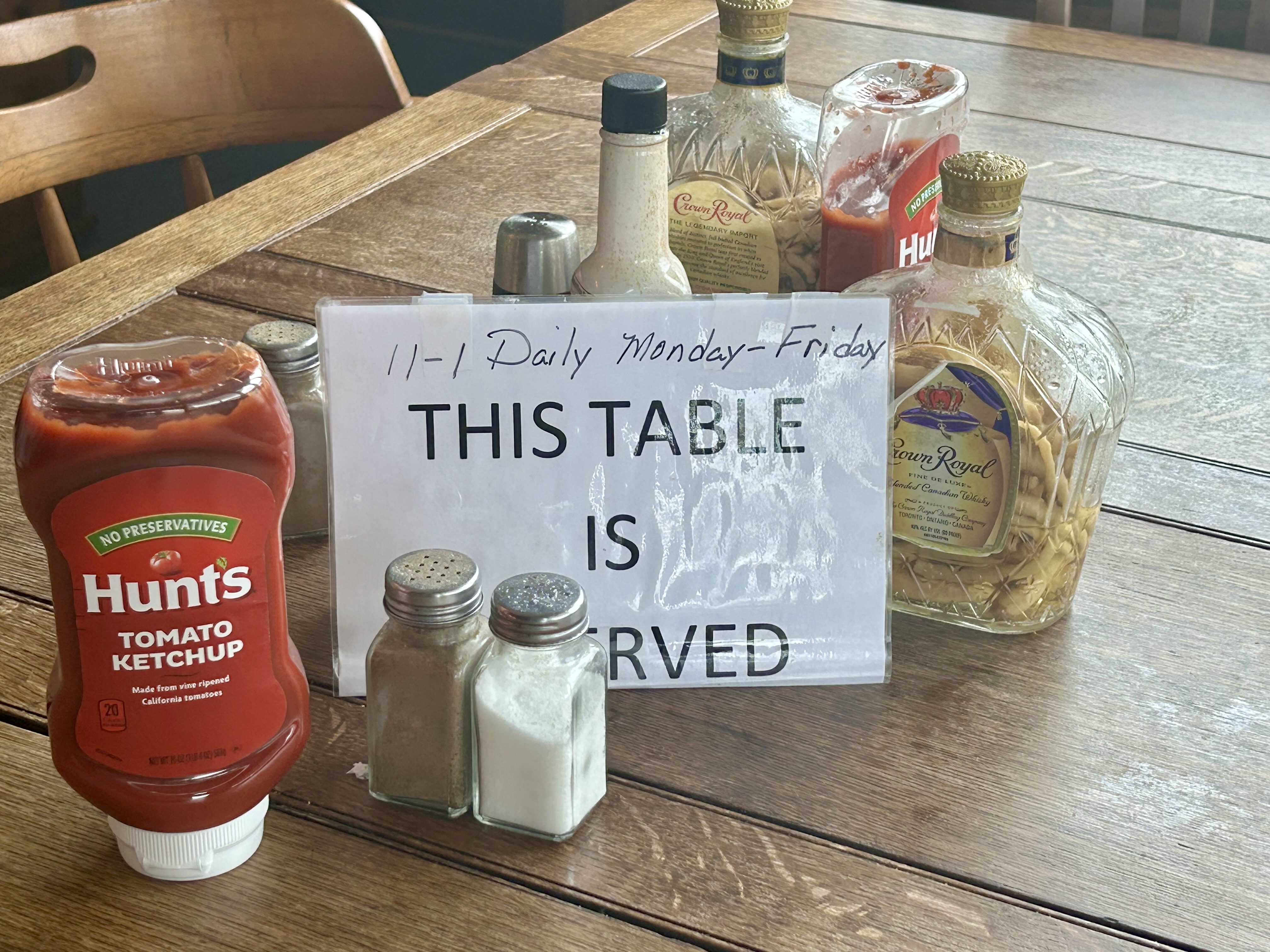This special table is reserved for group of regulars who eat lunch at Jackson’s Station every Monday through Friday from 11 to 1 p.m.