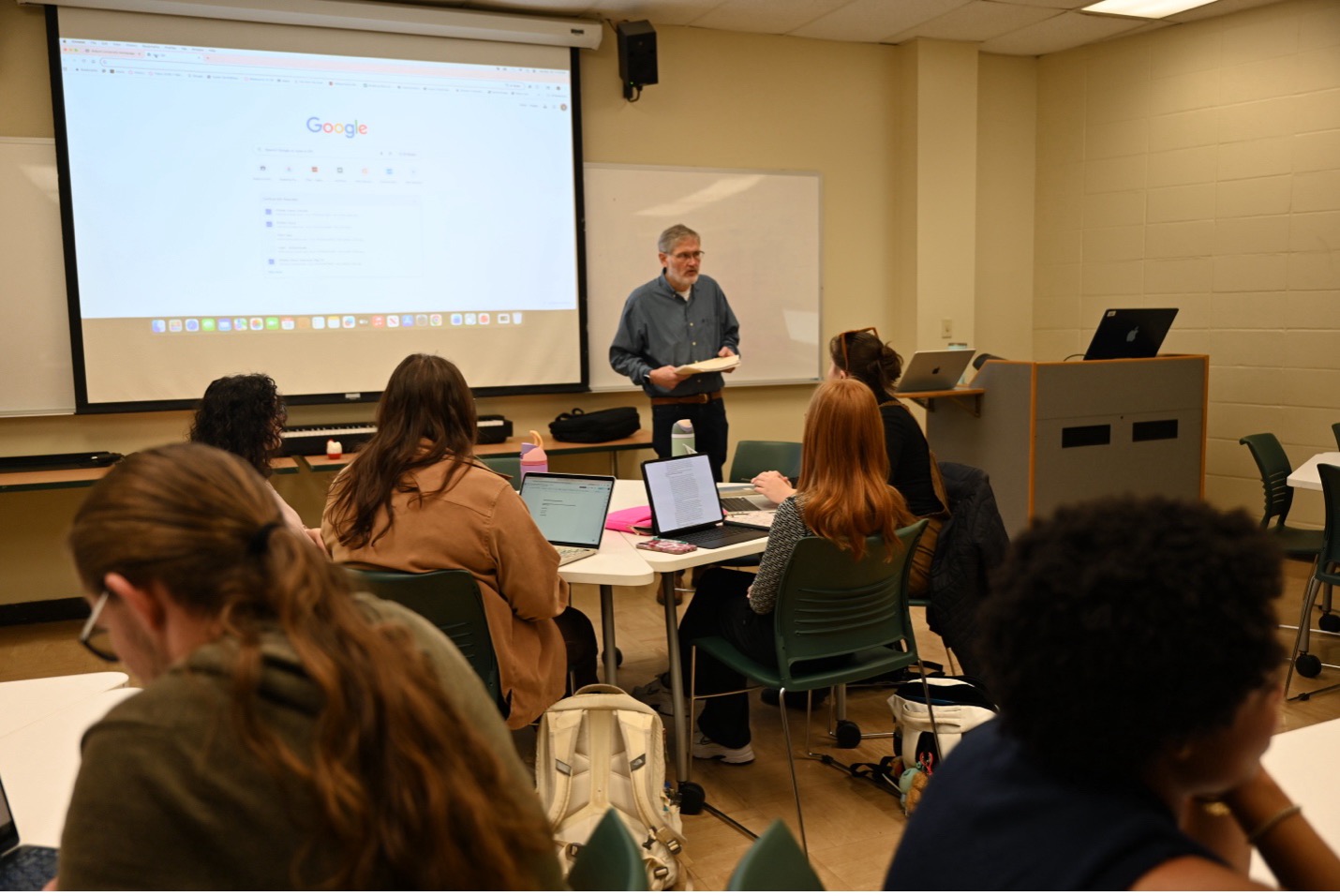 Dr. Scott Phillips teaching Intro to Theatre 