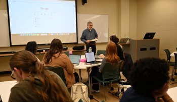 Dr. Scott Phillips teaching Intro to Theatre 