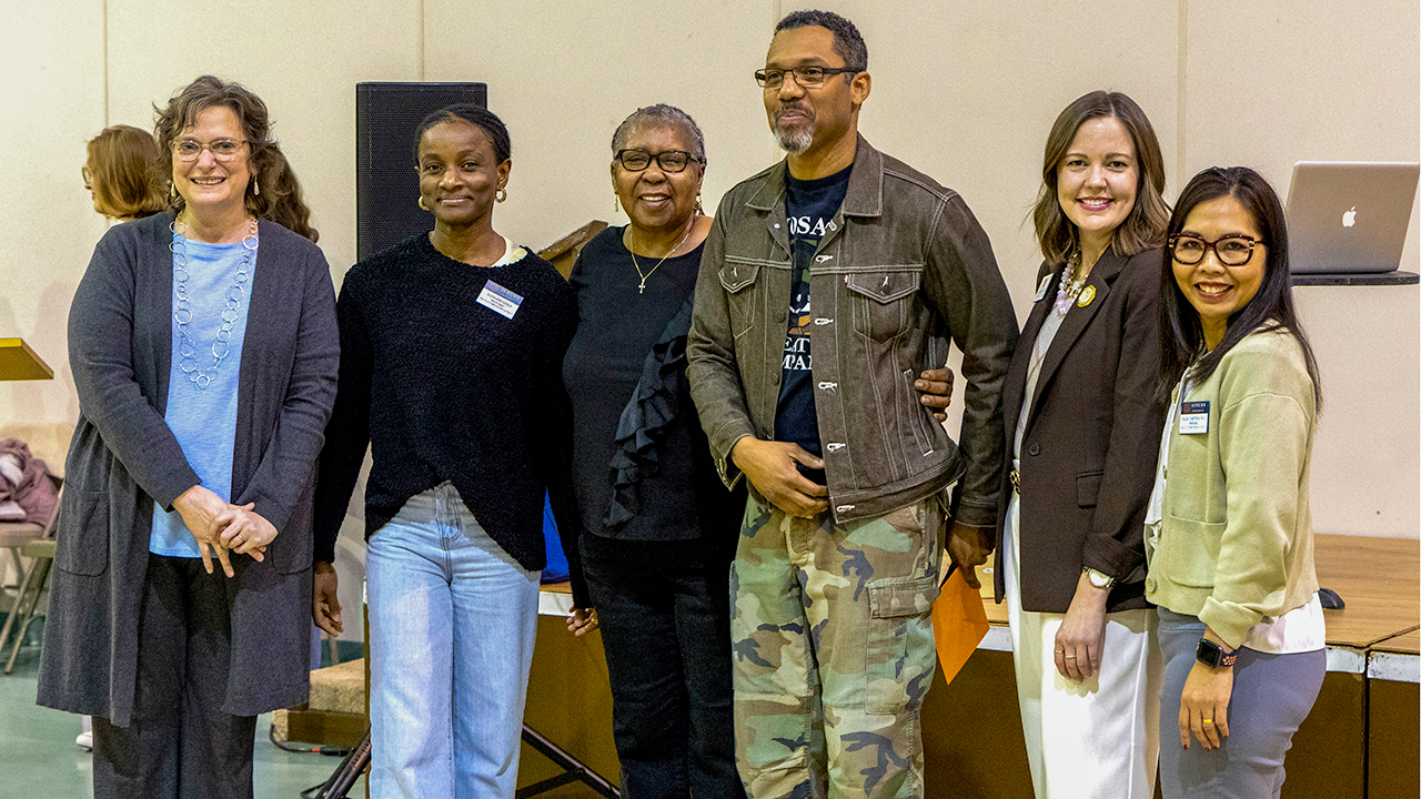 Faculty and students from the Department of Theatre and Dance standing together after a performance