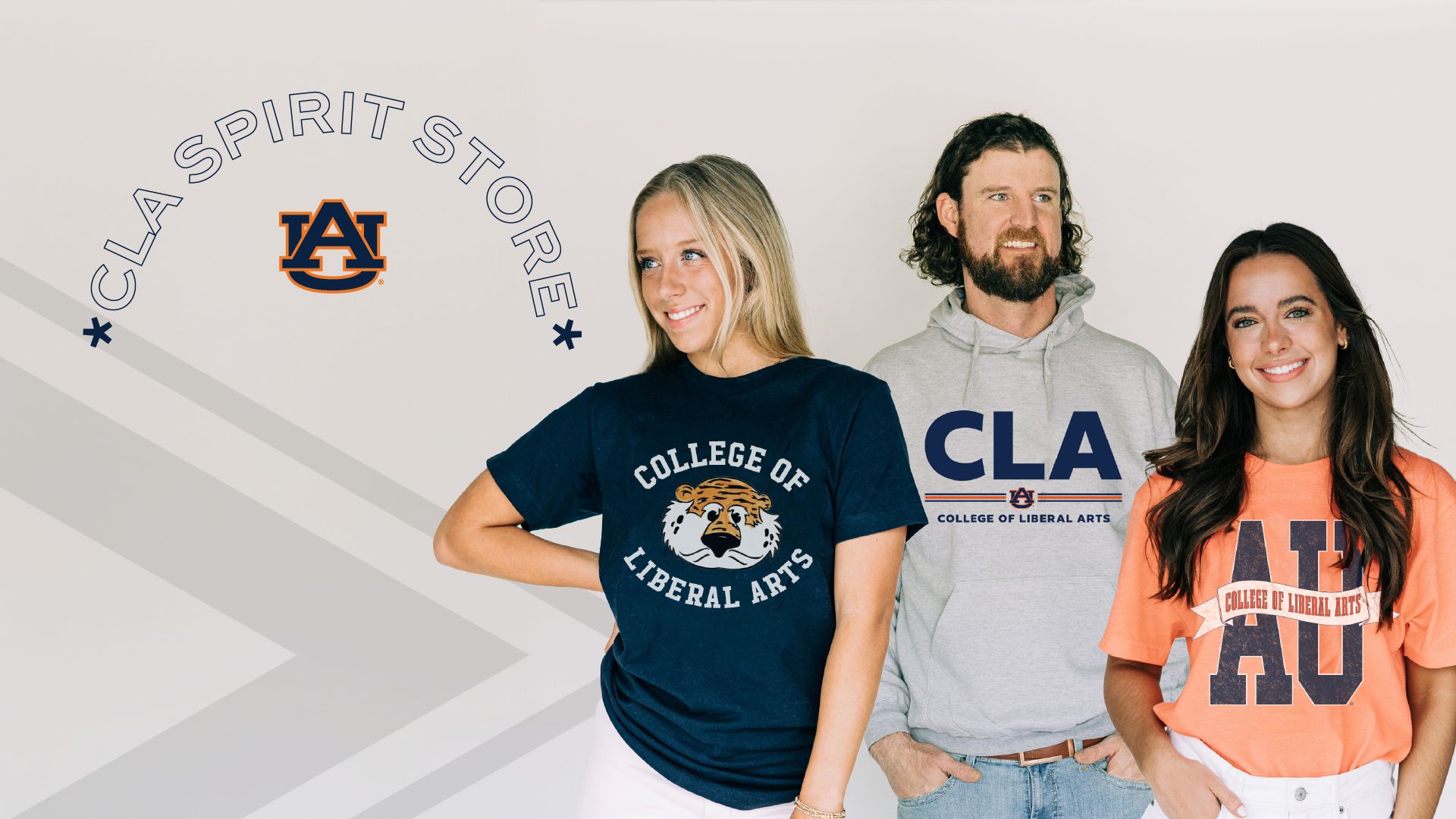 Two girls and one boy wearing CLA branded shirts