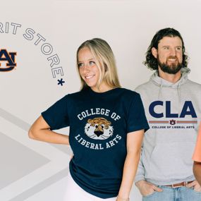 Two girls and one boy wearing CLA branded shirts