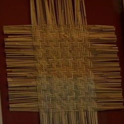 close-up shot of river cane mat