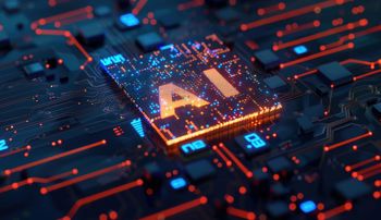 Artificial intelligence computer chip in a circuit board