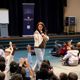 Author and illustrator Shanda McCloskey visiting with local schoolchildren