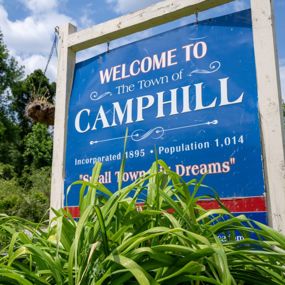 Welcome to Camp Hill sign