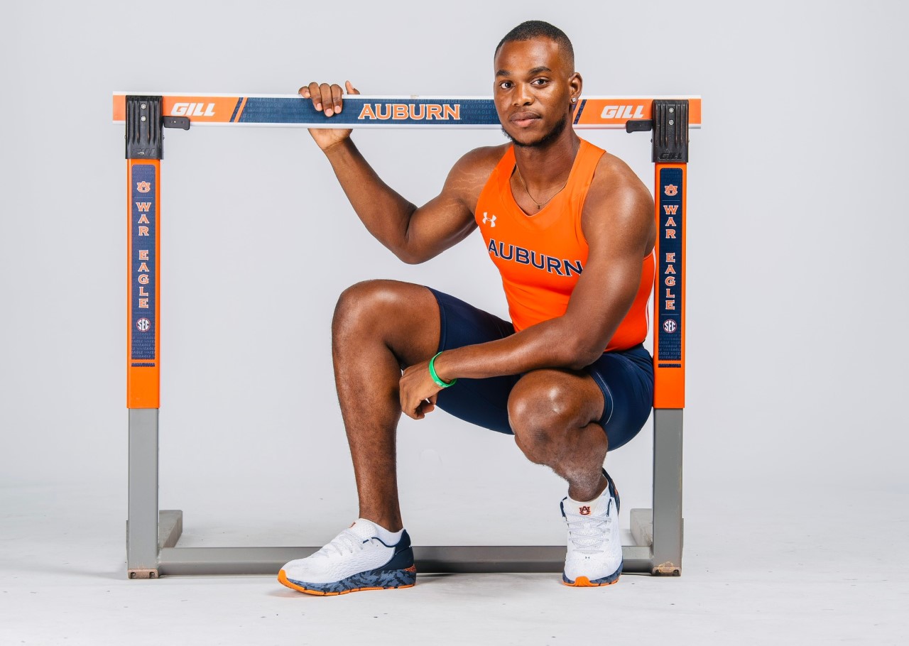 Oquendo Bernard in Auburn Track & Field uniform