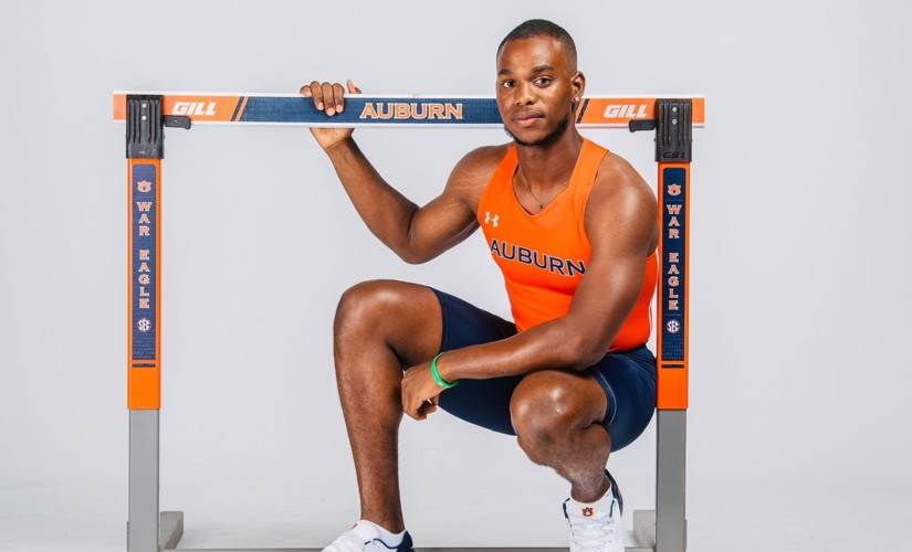 Oquendo Bernard in Auburn Track & Field uniform