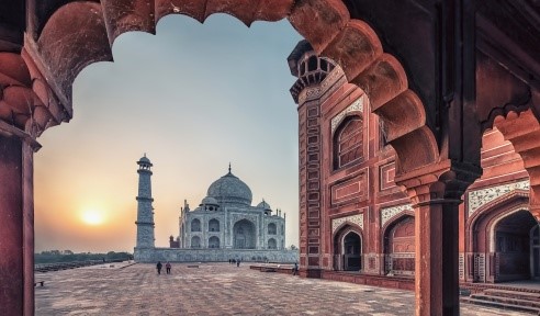 Taj Mahal at sunrise