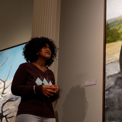 Precious Roberts-Miller guides a museum tour