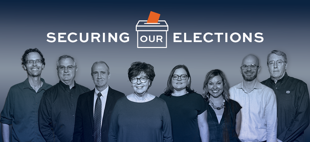 Group of political science faculty working to secure elections