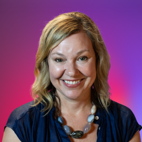 Kelly Krawczyk with text "securing our elections beyond borders"