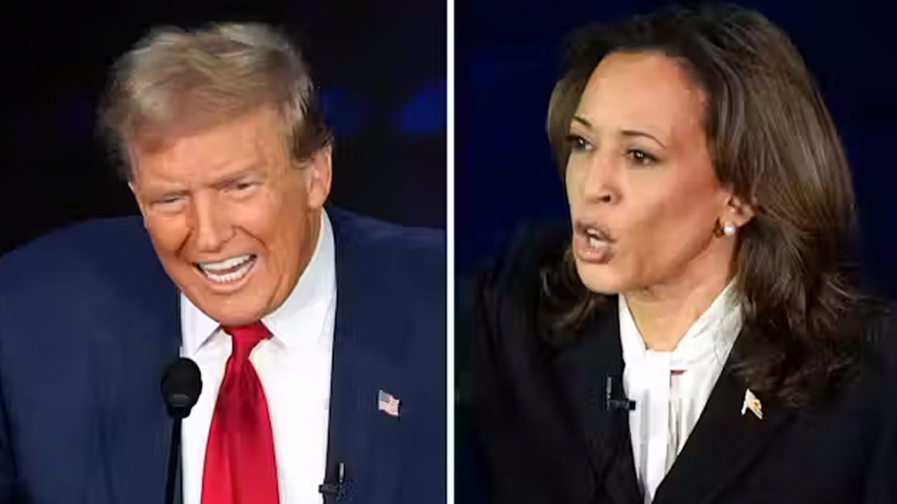 Donald Trump and Kamala Harris at a debate