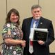 Brigitta Brunner accepting the Sisco Award for Excellence in Teaching