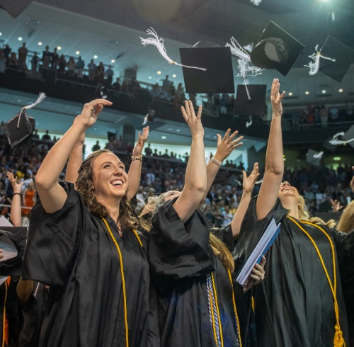 Students at graduation