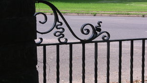 artistic angle of an iron gate