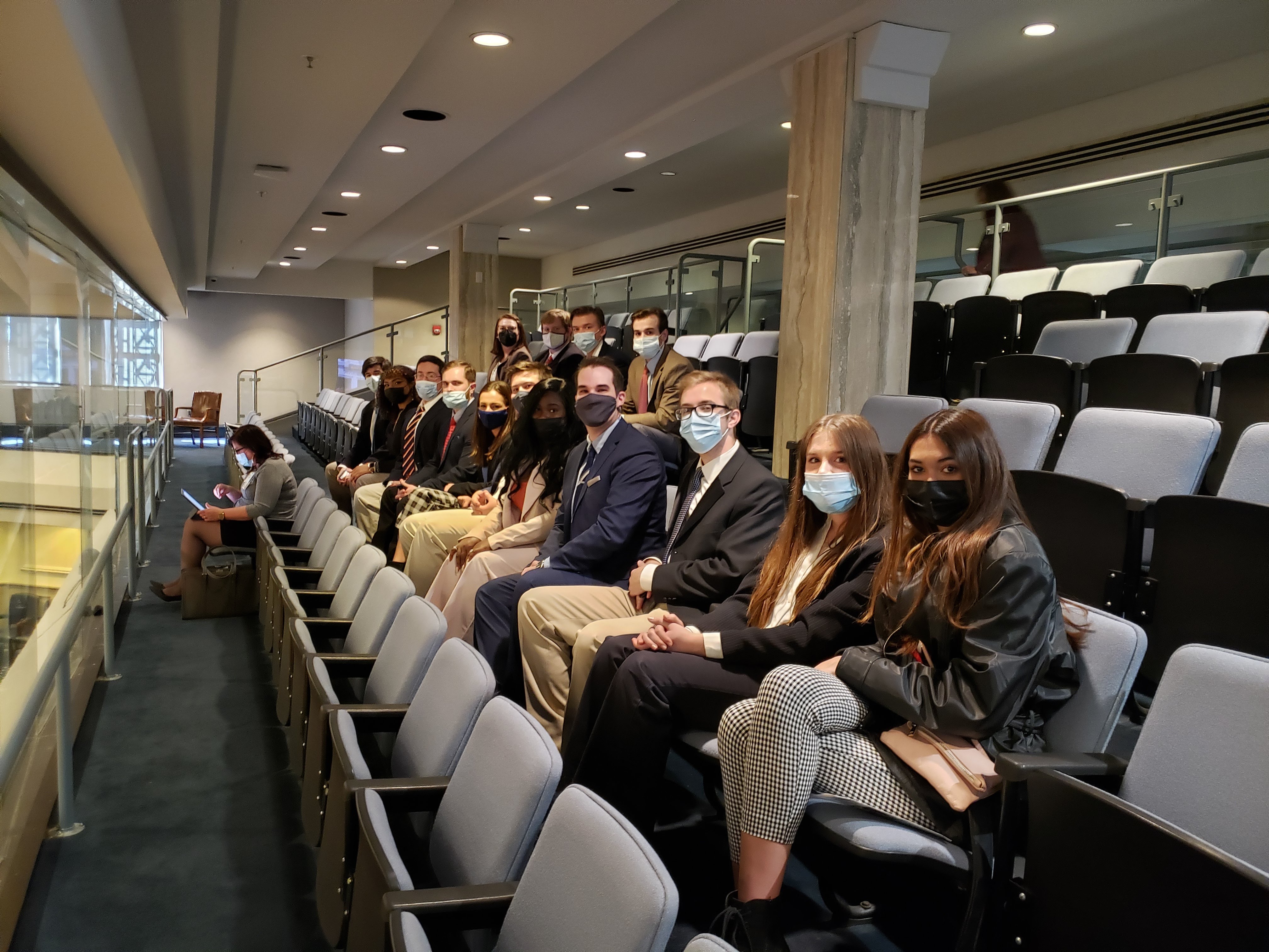 Students watch a Senate session from the gallery