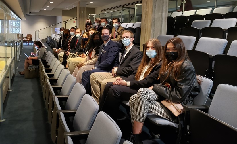 Students watch a Senate session from the gallery