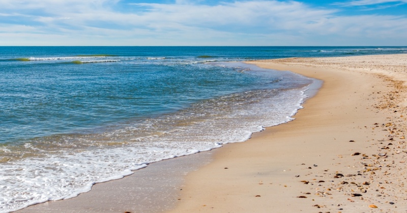 ocean waves on the sand