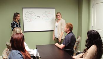 April Smith and Tiffany Brown training graduate student clinicians