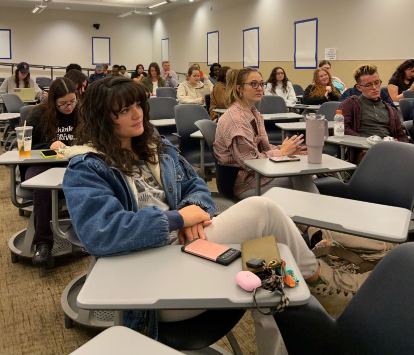 students sitting in a classroom