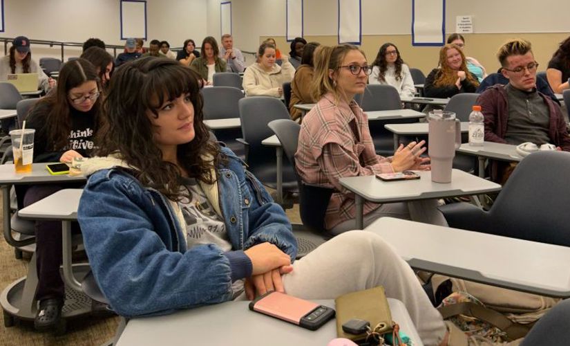 students sitting in a classroom