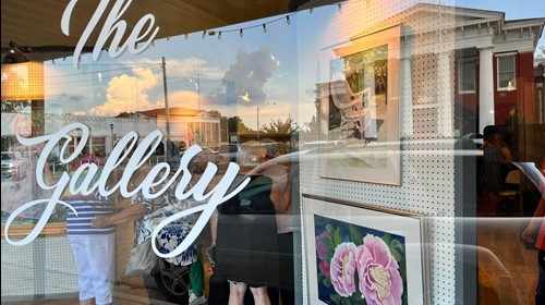 The Gallery window with watercolors displayed