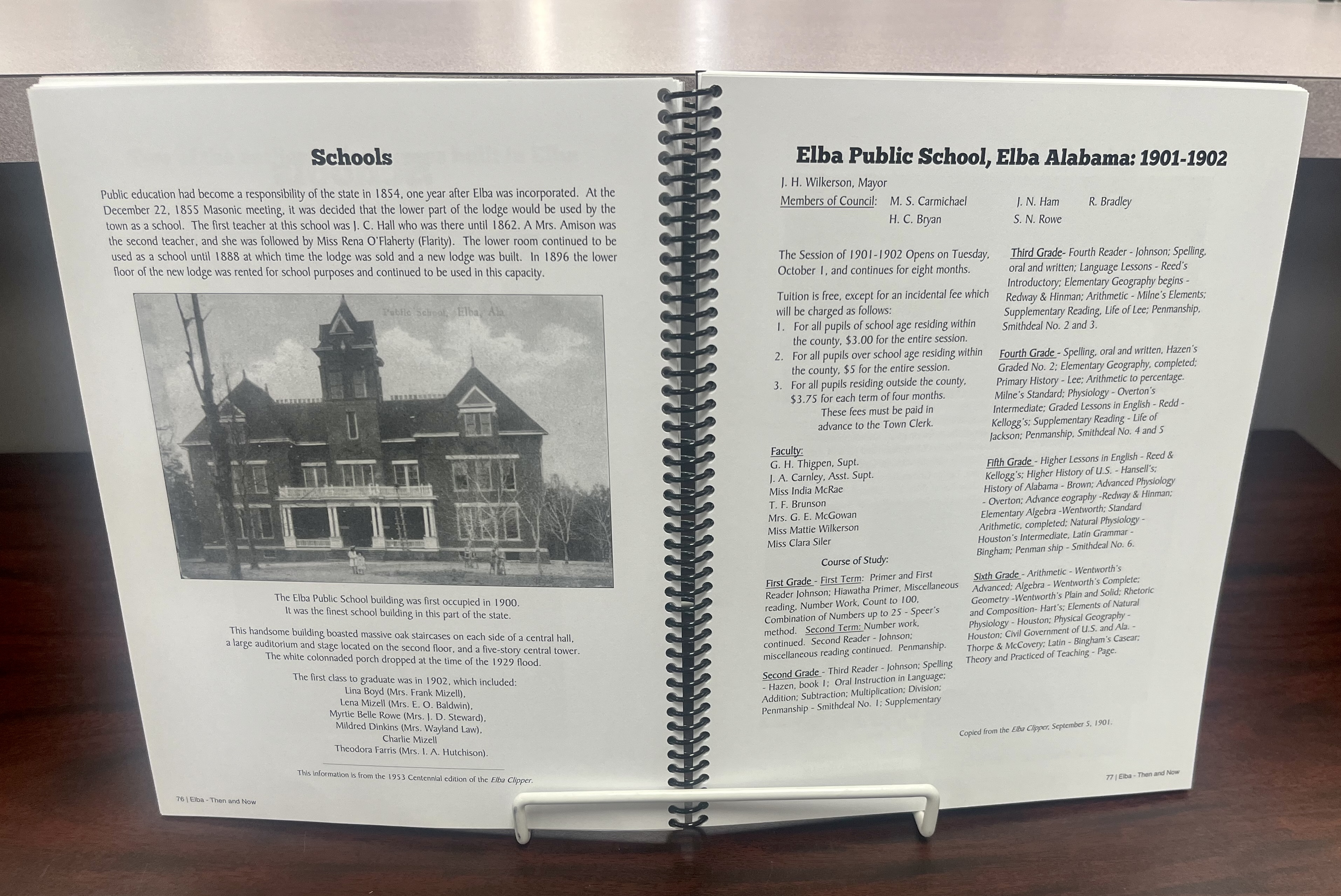 Copies of “Elba: Then and Now, 1853-2013” are now on display at the Elba Public Library.