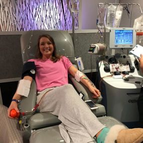 Becca Broussard donating bone marrow