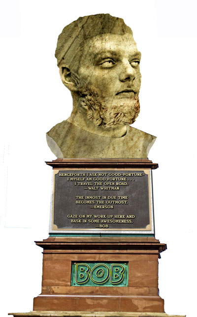 golden statue of a mans head
