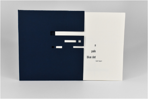 typographic book in blue