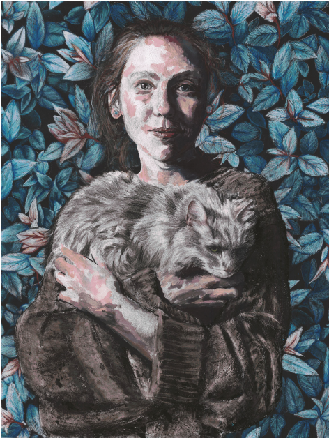 self portrait with a cat
