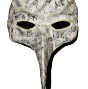 Papermache mask, acrylic paint